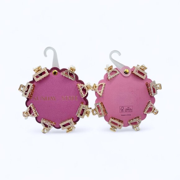 NEW Sunday State - Pearl & Rhinestone Embellished Mini Claw Clips - Gold/White - Picture 4 of 4